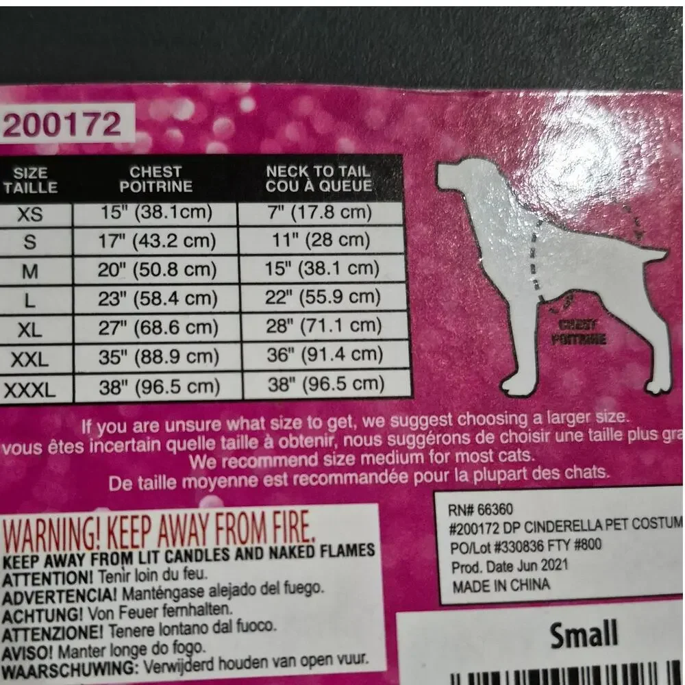 NEW Cinderella blue Disney Princess pet costume dog size Small